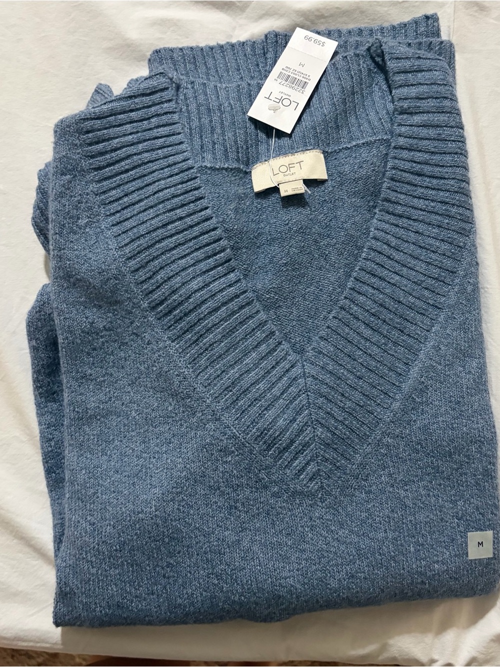 Loft blue sweater M NWT